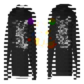 Pescador Planetas Espacio Regalo Sistema Solar Astronauta Camiseta de manga larga - Regaloses