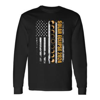Phases Of The Solar Eclipse 2024 Total Solar Eclipse Long Sleeve T-Shirt - Seseable
