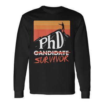 Phd Candidate Survivor Vintage Phd Graduation Long Sleeve T-Shirt - Monsterry CA