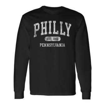 Philadelphia Pennsylvania Retro Throwback Philly Souvenir Long Sleeve T-Shirt - Monsterry CA