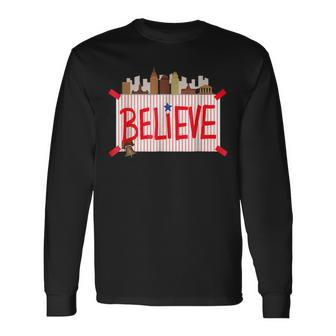 Philly Believe Ring The Bell Philadelphia Baseball Player Long Sleeve T-Shirt | Mazezy