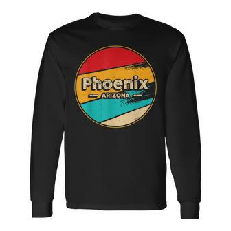 Phoenix Retro Vintage Sunset Arizona Us State Phoenix Long Sleeve T-Shirt - Monsterry AU