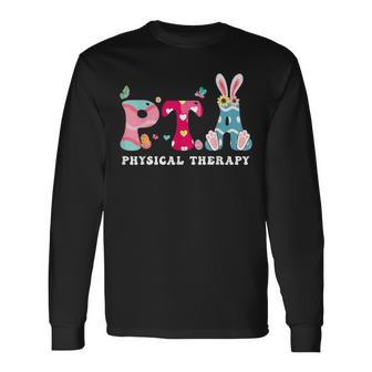 Physical Therapy Happy Easter Pt Therapist Bunny Eggs Long Sleeve T-Shirt | Mazezy