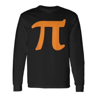 Pi Symbol For Pi Day 314 Orange Symbol Long Sleeve T-Shirt - Monsterry DE