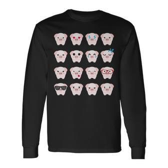 Many Pig Face Emotions Cute Pig Lover Long Sleeve T-Shirt | Mazezy