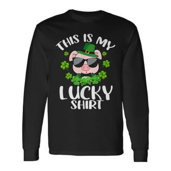 Pig Leprechaun Hat St Patrick's Day This Is My Lucky Long Sleeve T-Shirt | Mazezy