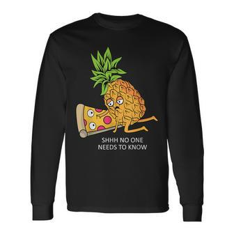 Pineapple Belongs On Pizza Lover Food Pun Long Sleeve T-Shirt - Monsterry CA
