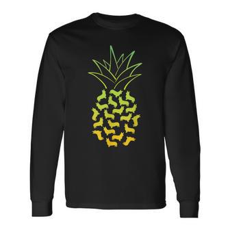 Pineapple Corgi Summer Long Sleeve T-Shirt - Monsterry AU