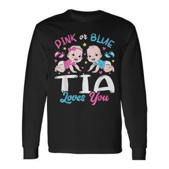 Pink Or Blue Tia Loves You Baby Gender Reveal Keeper Long Sleeve T-Shirt - Monsterry UK