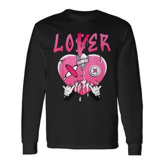 Pink Loser Lover Pink Drip Heart Plus Triple Pink Matching Long Sleeve T-Shirt | Mazezy
