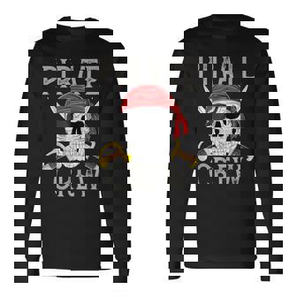 Pirate Crew Jolly Roger Flag Skull Family Matching Pirates Long Sleeve T-Shirt - Thegiftio