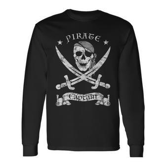 Pirate Flag Outfit Vintage Pirate Costume Skull Pirate Langarmshirts - Seseable