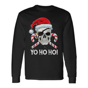 Pirate Santa T Christmas Boys Yo Ho Ho Xmas Long Sleeve T-Shirt - Seseable