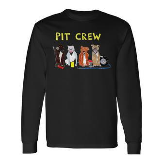 Pit Crew Dogs For Women Long Sleeve T-Shirt - Thegiftio UK