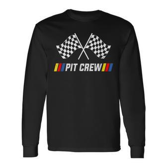 Pit Crew Race Car Parties Parents Pit Racing Drag Dress Long Sleeve T-Shirt - Monsterry CA