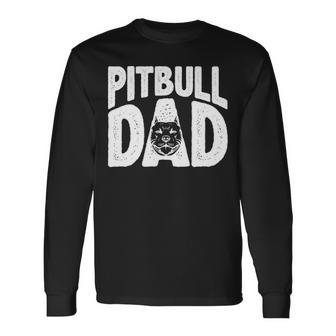 Pitbull Dad Dog Best Dog Dad Ever Mens Pitbull Long Sleeve T-Shirt | Mazezy