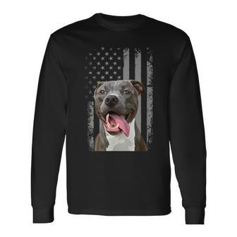 Pitbull Flag Pitbull Pit Bull Dog Long Sleeve T-Shirt - Monsterry AU