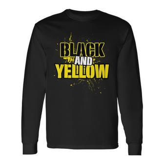 Pittsburgh Black And Yellow Pennsylvania Long Sleeve T-Shirt - Thegiftio UK