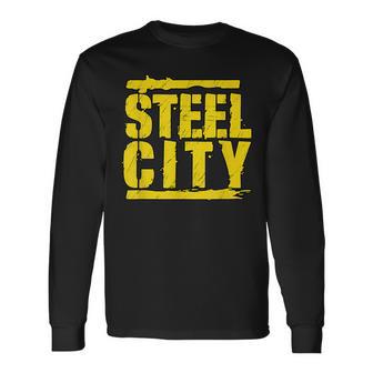 Pittsburgh Black And Yellow Pennsylvania Sl City Long Sleeve T-Shirt - Monsterry AU