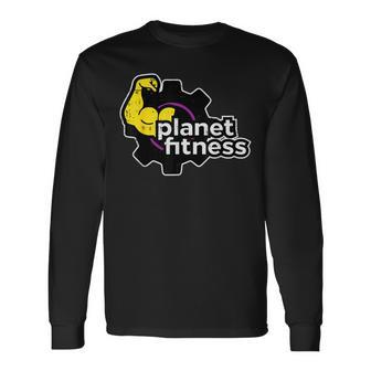Planet Gym Fitness Bicep Workout Exercise Training Women Long Sleeve T-Shirt - Seseable