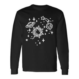 Planets Universe Space Beautiful Langarmshirts - Seseable