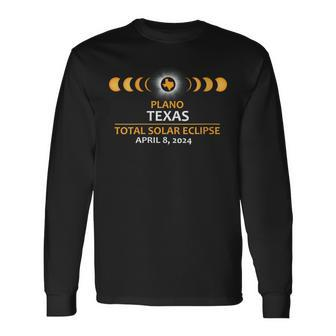 Plano Tx Texas Total Solar Eclipse 2024 Long Sleeve T-Shirt | Mazezy