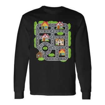 Play Cars On Daddys Back Fathers Day Dad Massage Long Sleeve T-Shirt - Thegiftio UK