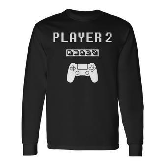 Player 1 Player 2 Ready Player Ps Game 5 Dad Day Brother Long Sleeve T-Shirt - Monsterry