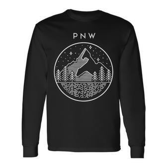 Pnw Pacific Northwest Outdoors Lovers For Hikers & Campers Long Sleeve T-Shirt - Monsterry CA