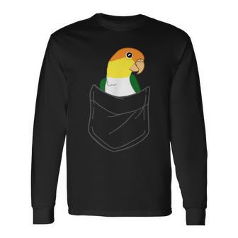 Pocket White Bellied Caique Cute Parrot Birb Memes Long Sleeve T-Shirt - Monsterry CA