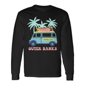 Pogue Life Outer Banks Surfer Van Beach Pastel Long Sleeve T-Shirt | Mazezy