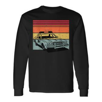 Police Car Tv Cop Shows Vintage Retro 70S & 80'S Sunset Long Sleeve T-Shirt - Monsterry DE