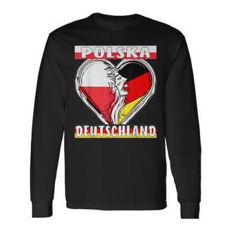 Polska Deutschland Herz Deutsch Polen Langarmshirts - Geschenkecke