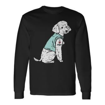 Poodle I Love Mom Tattoo Cute Pet Dog Owner Lover Long Sleeve T-Shirt | Mazezy