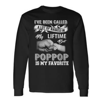 Pop Pop Is My Favorite Name Grandpa Father's Day Long Sleeve T-Shirt - Seseable