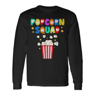 Popcorn Squad Movie Theater Lover Theatre Nerd Novelty Long Sleeve T-Shirt - Seseable