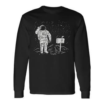 Postal Worker For Delivery Mailman Astronaut Long Sleeve T-Shirt - Monsterry DE