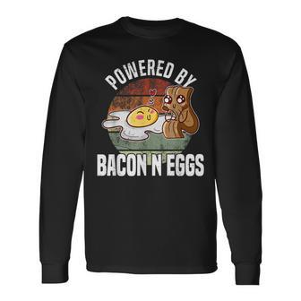 Powered By Bacon And Eggs Bacon Lover Long Sleeve T-Shirt - Monsterry UK