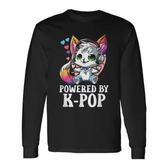 Powered By Kpop Items Bias Raccoon Merch K-Pop Merchandise Long Sleeve T-Shirt - Monsterry UK