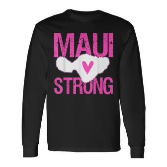 Pray For Maui Hawaii Strong Pink Lahaina Hawaiian Islands Long Sleeve T-Shirt - Monsterry