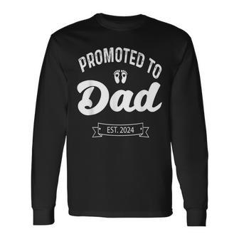 Pregnancy Announcement 2024 First Time Daddy Fathers Day Long Sleeve T-Shirt - Thegiftio UK