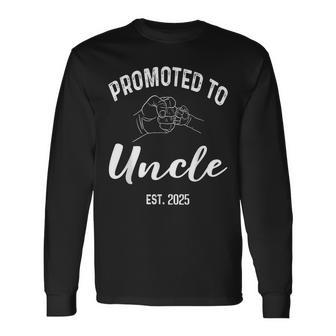 Pregnancy Announcement 2025 First Time Uncle Fathers Day Long Sleeve T-Shirt - Thegiftio UK