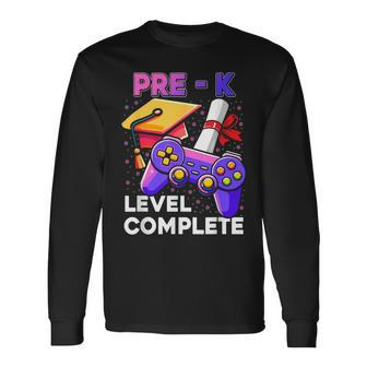 Prek Level Complete Gamers Last Day Of Pre K Graduate Long Sleeve T-Shirt - Monsterry UK