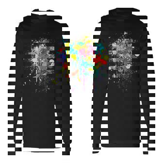 Pretty Dirty Paint Splatter Top Long Sleeve T-Shirt - Monsterry