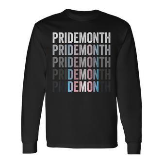 Pride Demon Transgender Pride Month Lgbtq Awareness Month Long Sleeve T-Shirt - Monsterry UK