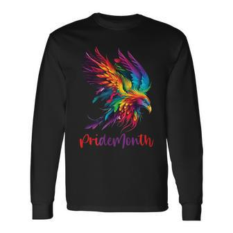 Pride Month Demon Colorful Phoenix Pride Month Apparel Long Sleeve T-Shirt - Monsterry