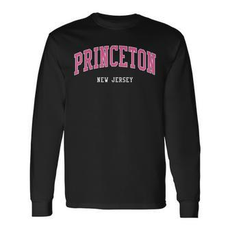 Princeton New Jersey Vintage Atheltic College Style Long Sleeve T-Shirt - Seseable
