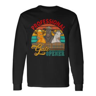 Professional Gate Opener Cow Apparel Long Sleeve T-Shirt - Monsterry