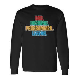 Programmer Dad Nerdy Computer Geeky Dad Database Papa Jokes Long Sleeve T-Shirt - Monsterry DE