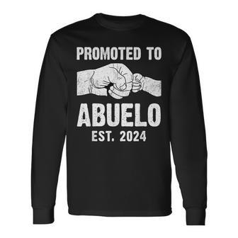 Promoted To Abuelo Est 2024 New Abuelo Father's Day Long Sleeve T-Shirt - Seseable
